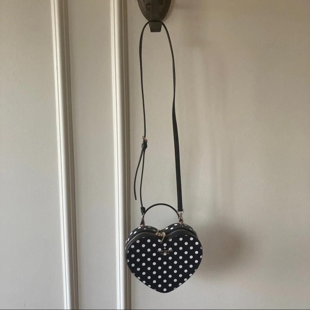 Kate Spade Love Shack Polka Dot Heart Purse - Picture 11 of 12